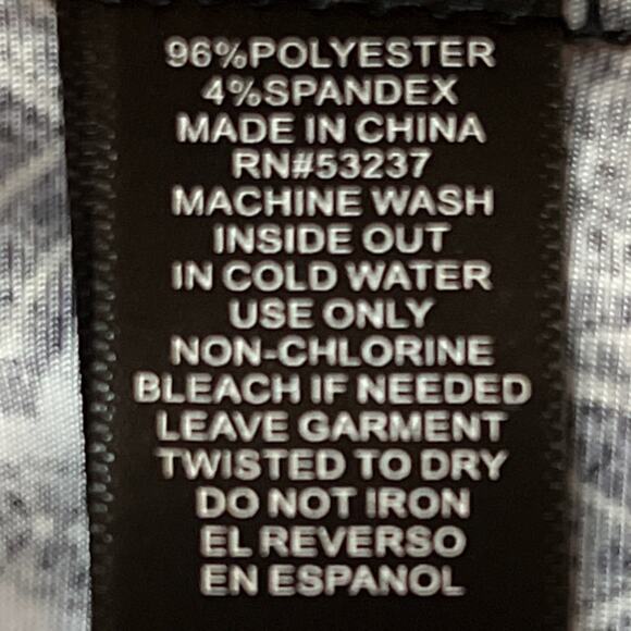 Mlle Gabrielle Dress Size Medium Blue Patterned Boho Scoop Neck 3/4 Sleeves - Picture 7 of 7